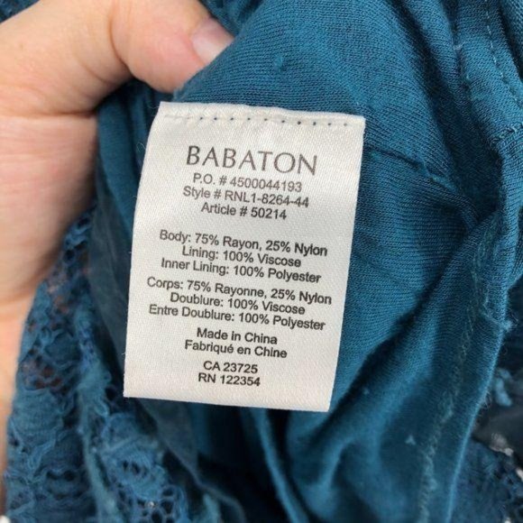 SOLD - Babaton Tobias teal lace dress size 8 - Picture 13 of 16
